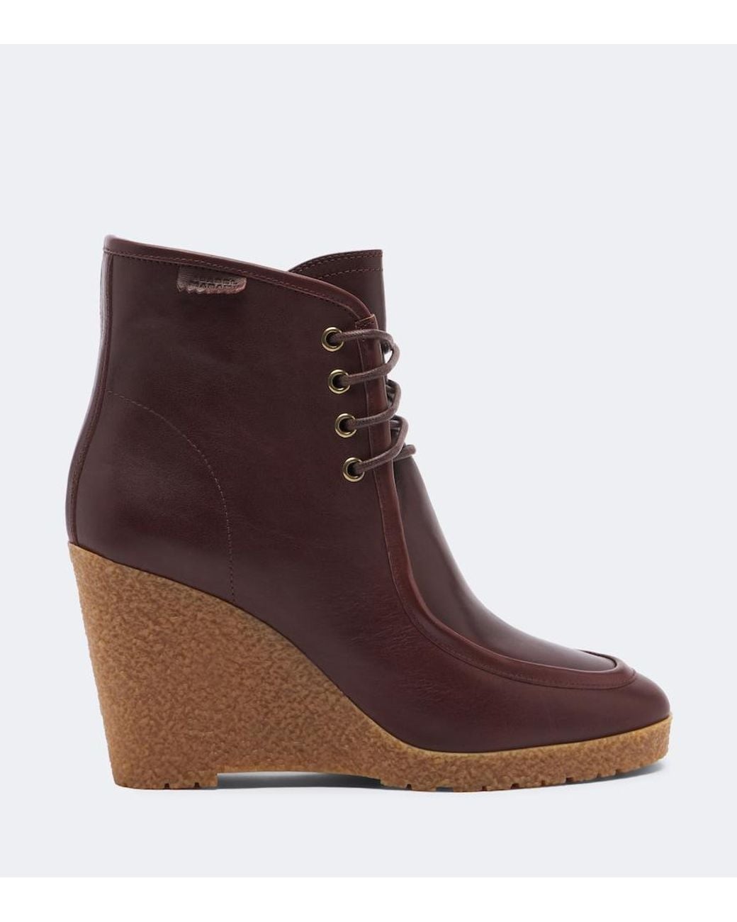 Isabel Marant Brown Cylia Leather Wedge Ankle Boots