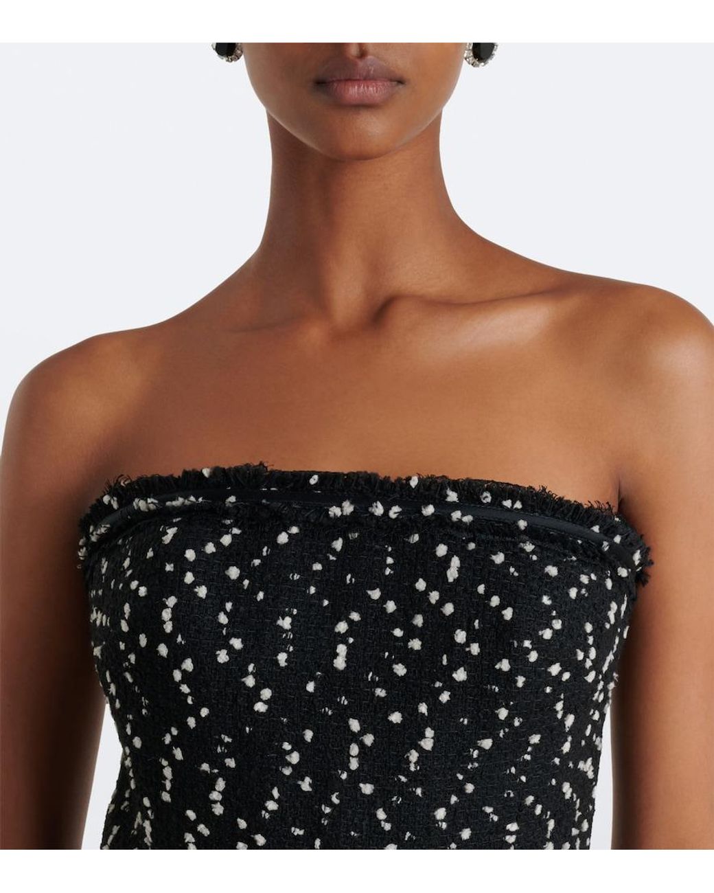 Elie Saab Black Tweed Cocktail Dress