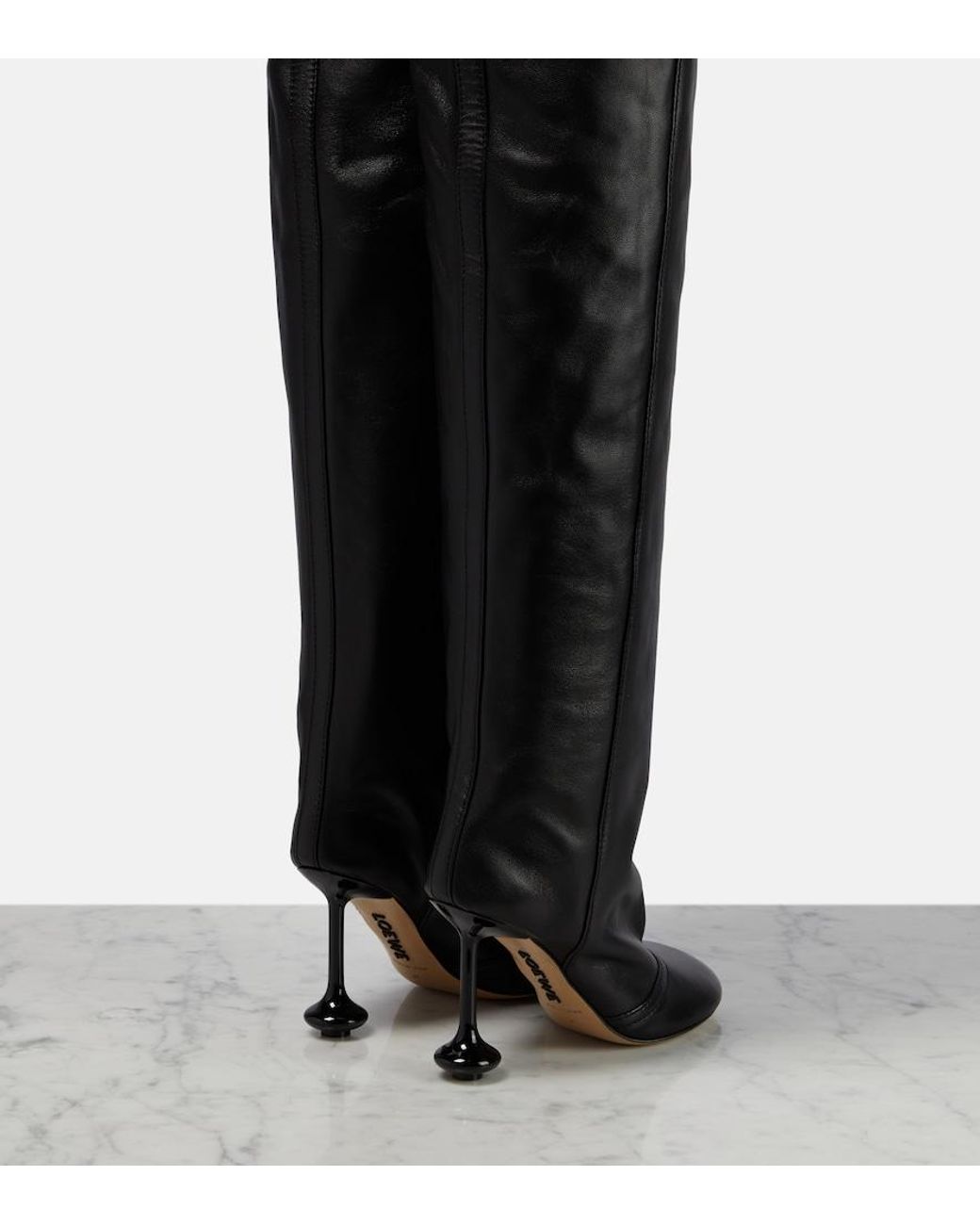 Loewe Black Lambskin Knee-High Boots