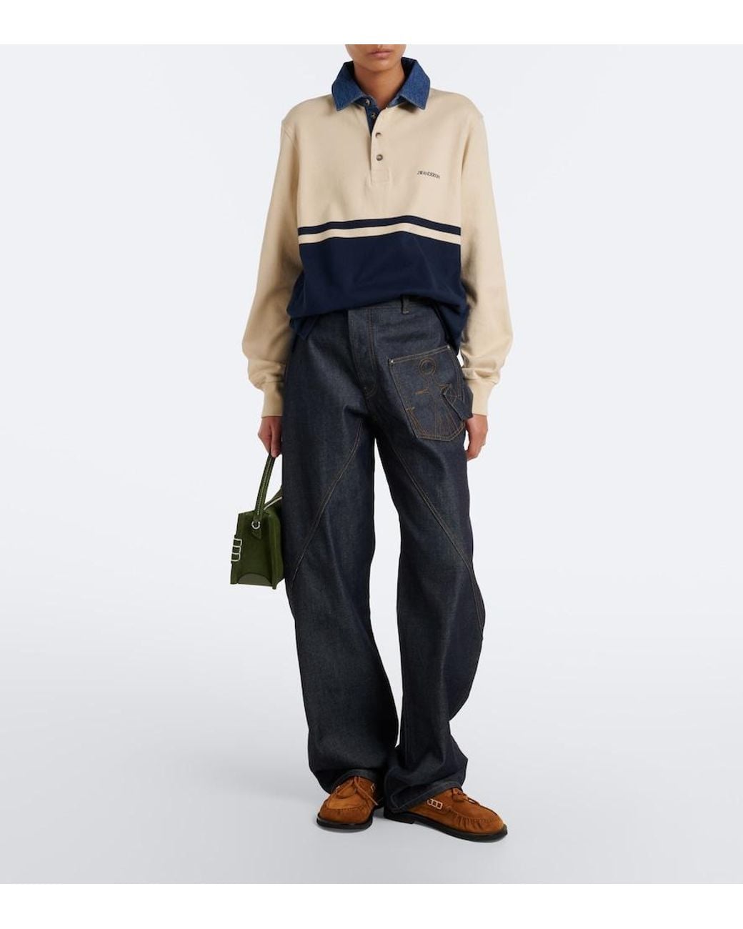 J.W. Anderson Blue Cotton Jersey Polo Shirt