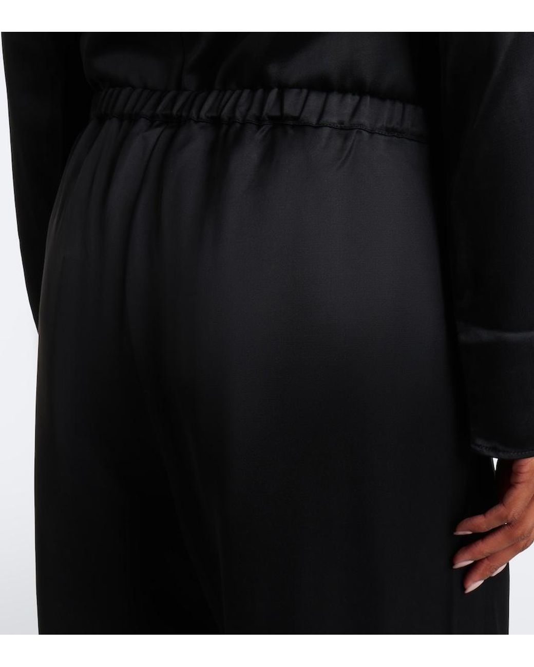 Rohe Blue Satin Wide-Leg Pants
