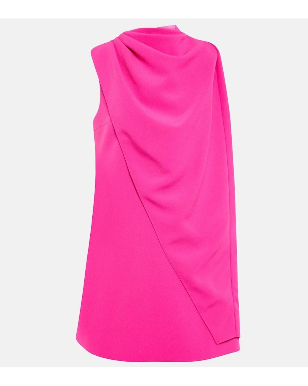 Safiyaa Pink Margareta Asymmetrical Cape Minidress