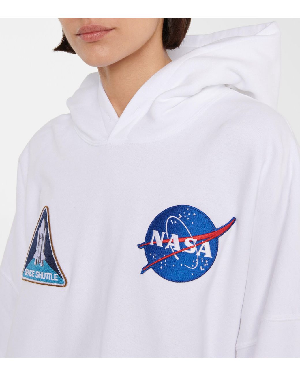 Balenciaga X Nasa Space Print Cotton Hoodie in White | Lyst