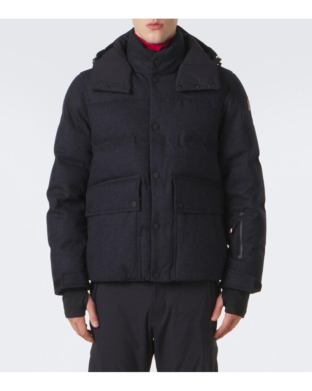 Moncler Black Servance Virgin Wool Down Ski Jacket for men