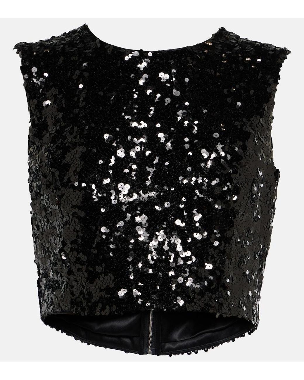 Dolce & Gabbana Black Sequined Crop Top