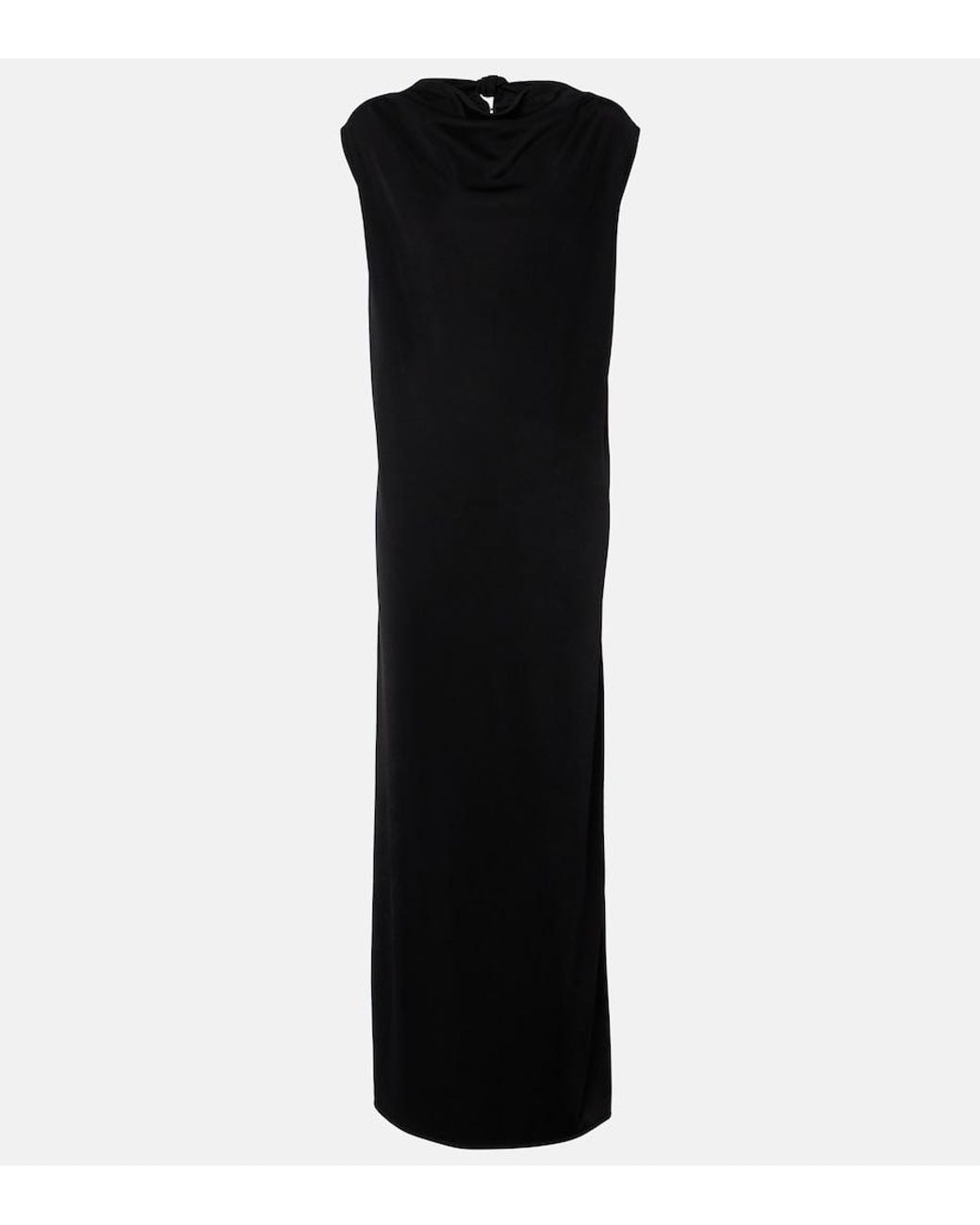 Jil Sander Black Tie-Detail Midi Dress