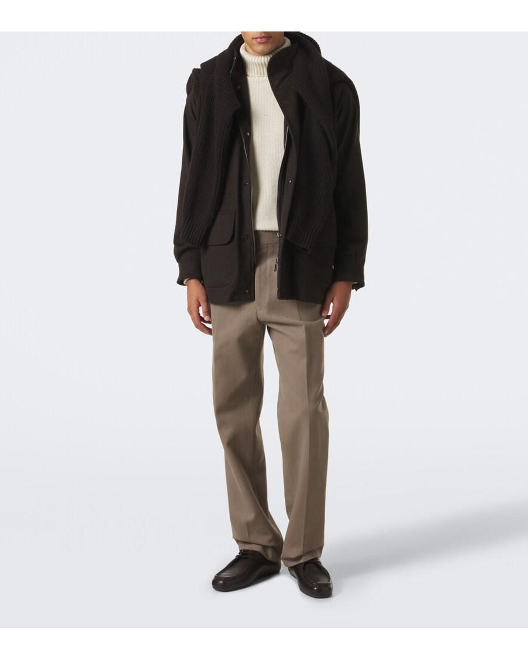 STÒFFA White Cashmere Turtleneck Sweater for men