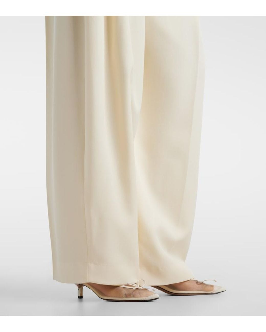 Jacquemus White Virgin Wool Wide-Leg Pants