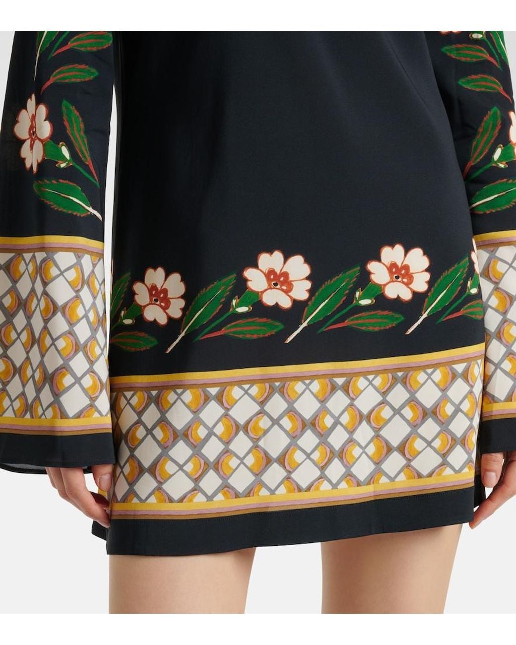 LaDoubleJ Black Supreme Swing Floral Printed Minidress