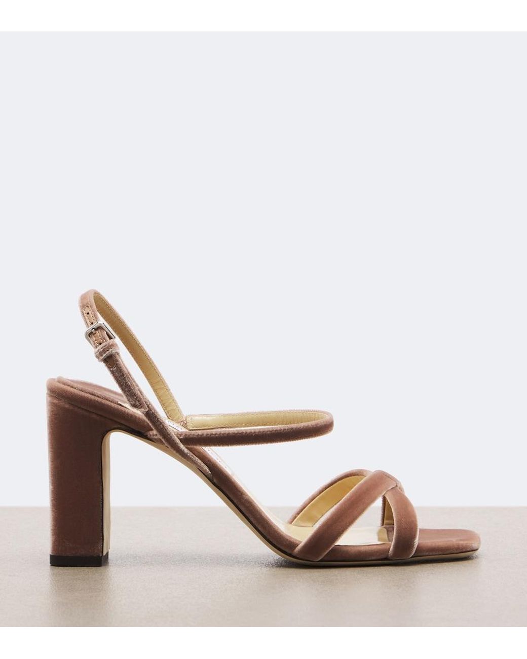 Jimmy Choo Pink Elsy Velvet Slingback Sandals