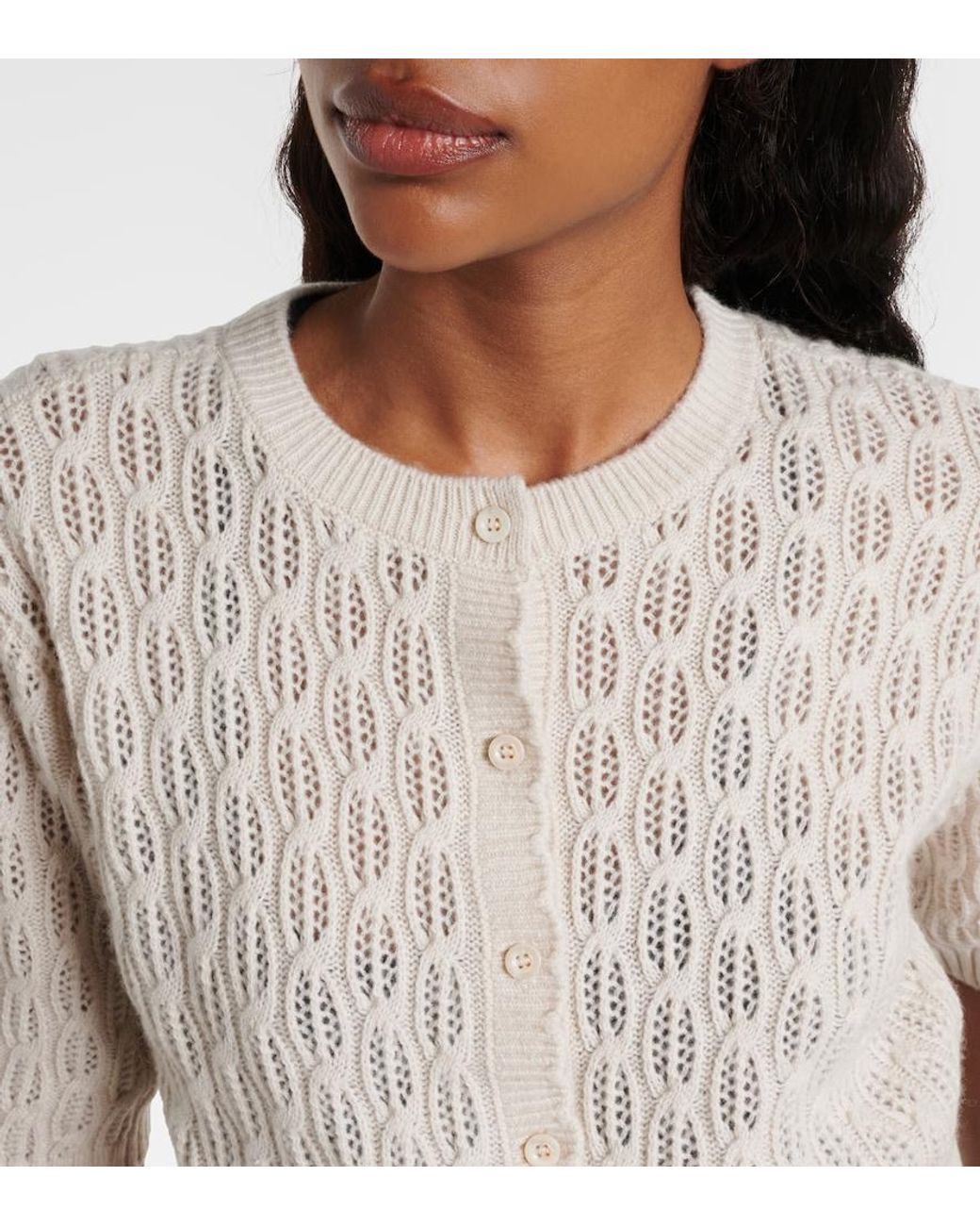 FRAME Natural Clover Wool And Cashmere Cardigan