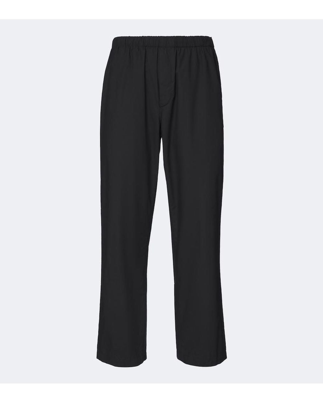The Row Black Pascale Cotton And Silk Straight Pants for men