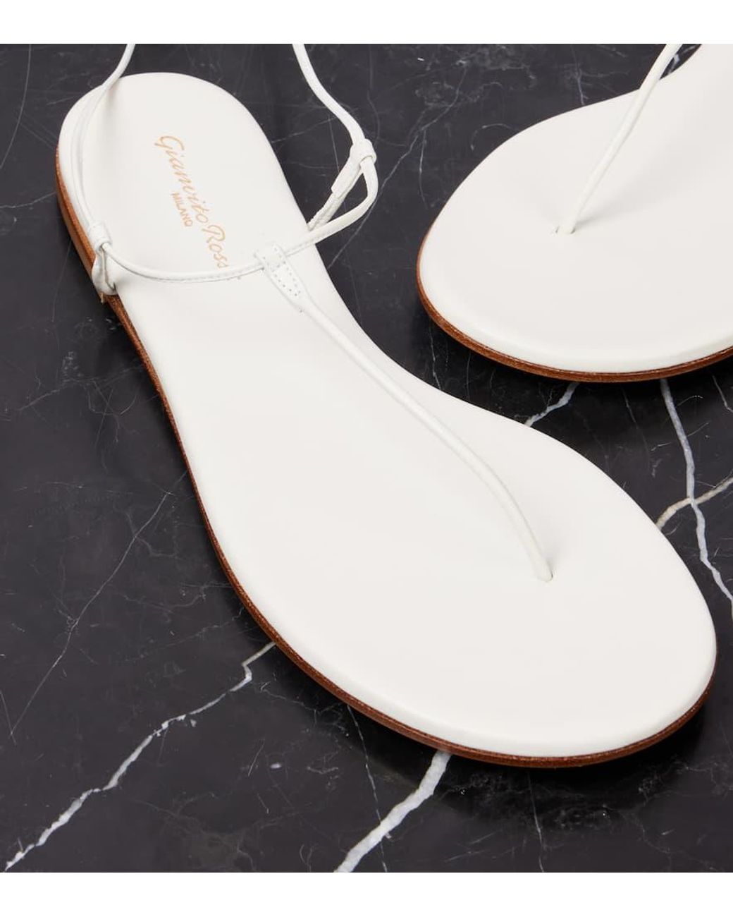 Gianvito Rossi White Sandalen Gwyneth Aus Leder