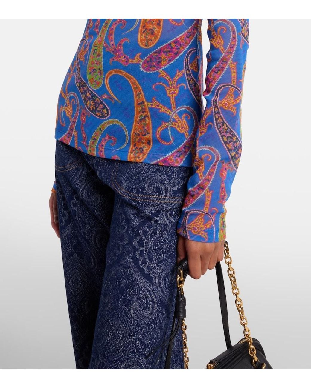 Top En Tulle Etro en coloris Blue
