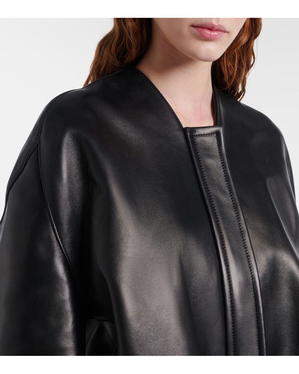 Khaite Black Cordan Leather Jacket
