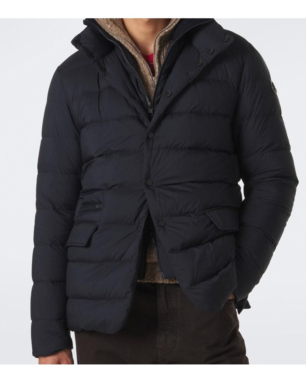 Moncler Blue Elarune Hooded Down Jacket for men