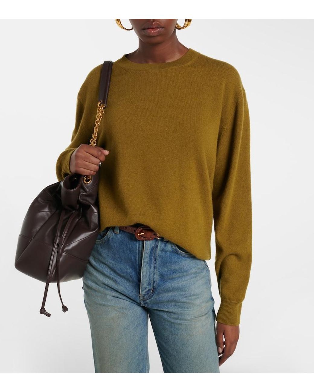 Saint Laurent Green Oversized Cashmere Sweater