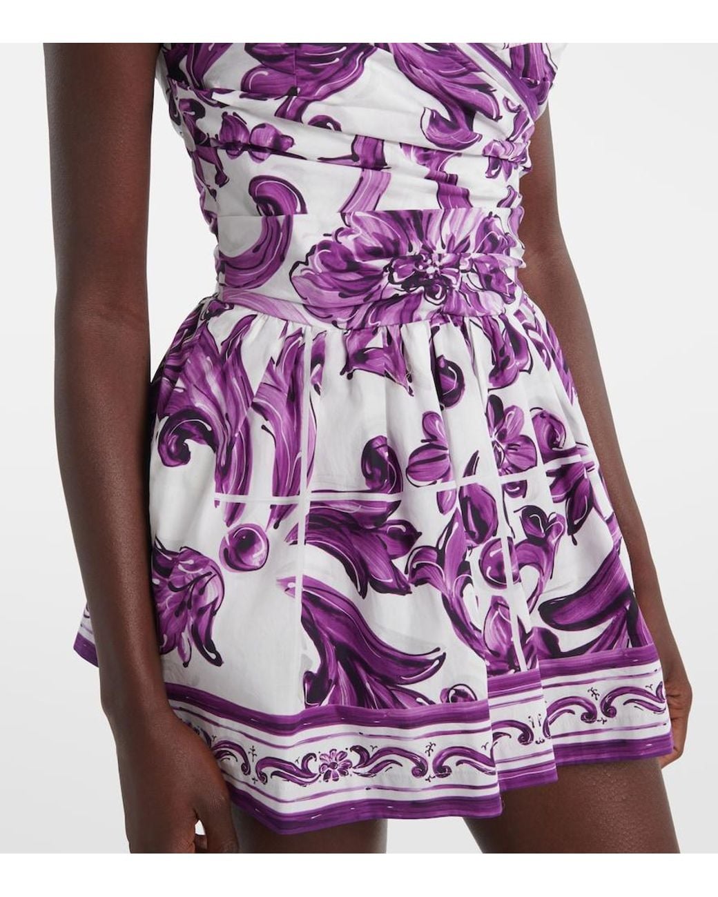 Dolce & Gabbana Purple Short Printed Dress