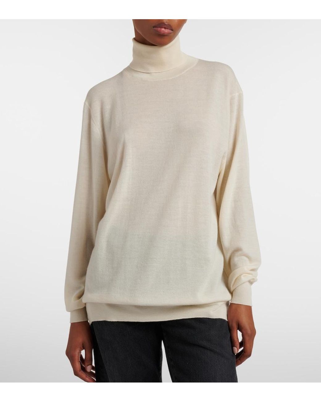 The Row White Nabari Cashmere Sweater