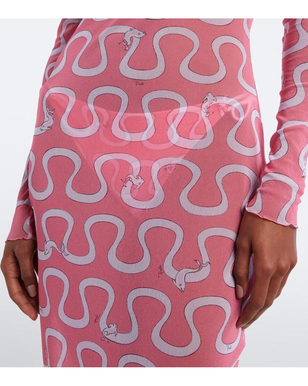 Emilio Pucci Pink Onda Tulle Maxi Dress