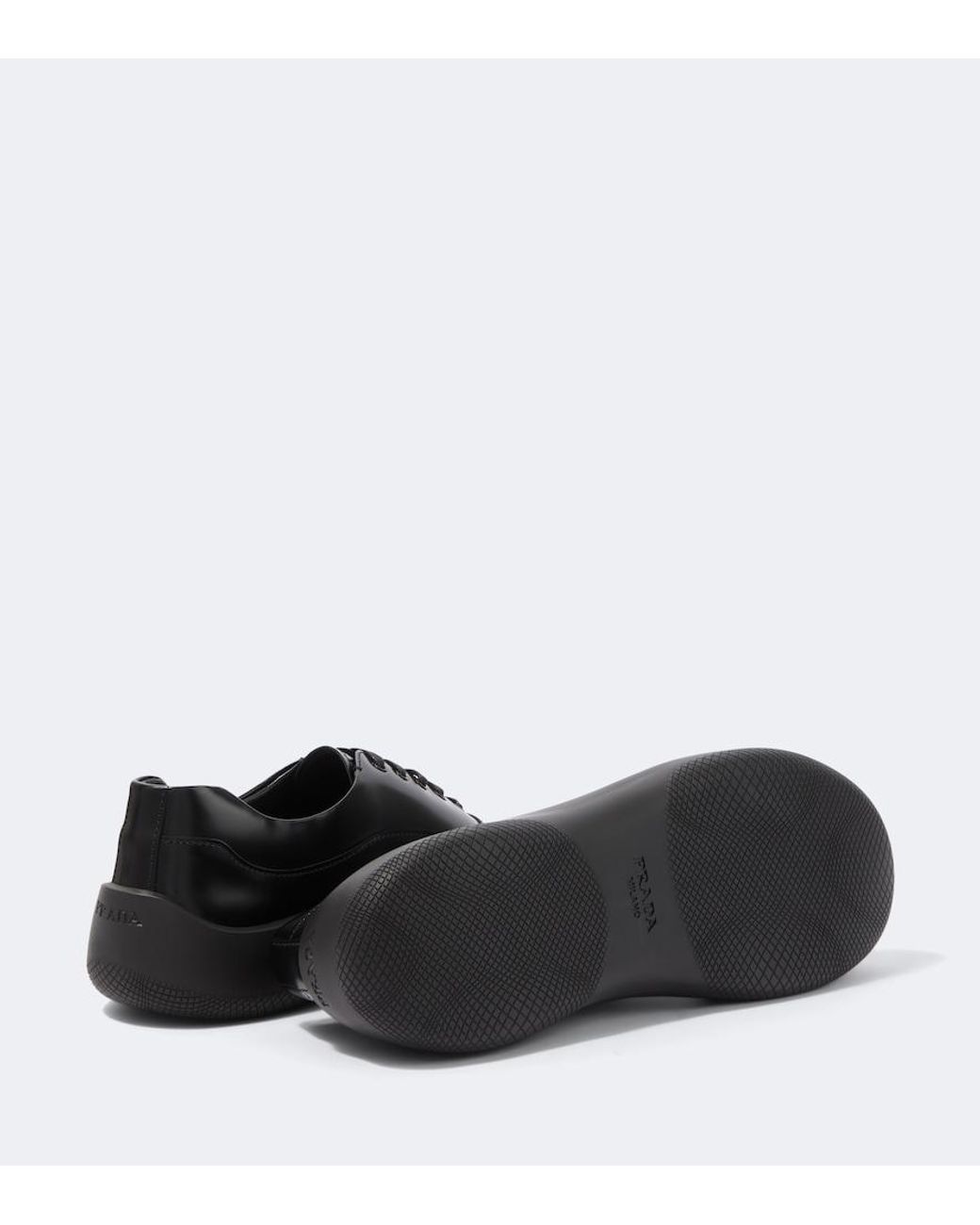 Baskets En Cuir Prada pour homme en coloris Black