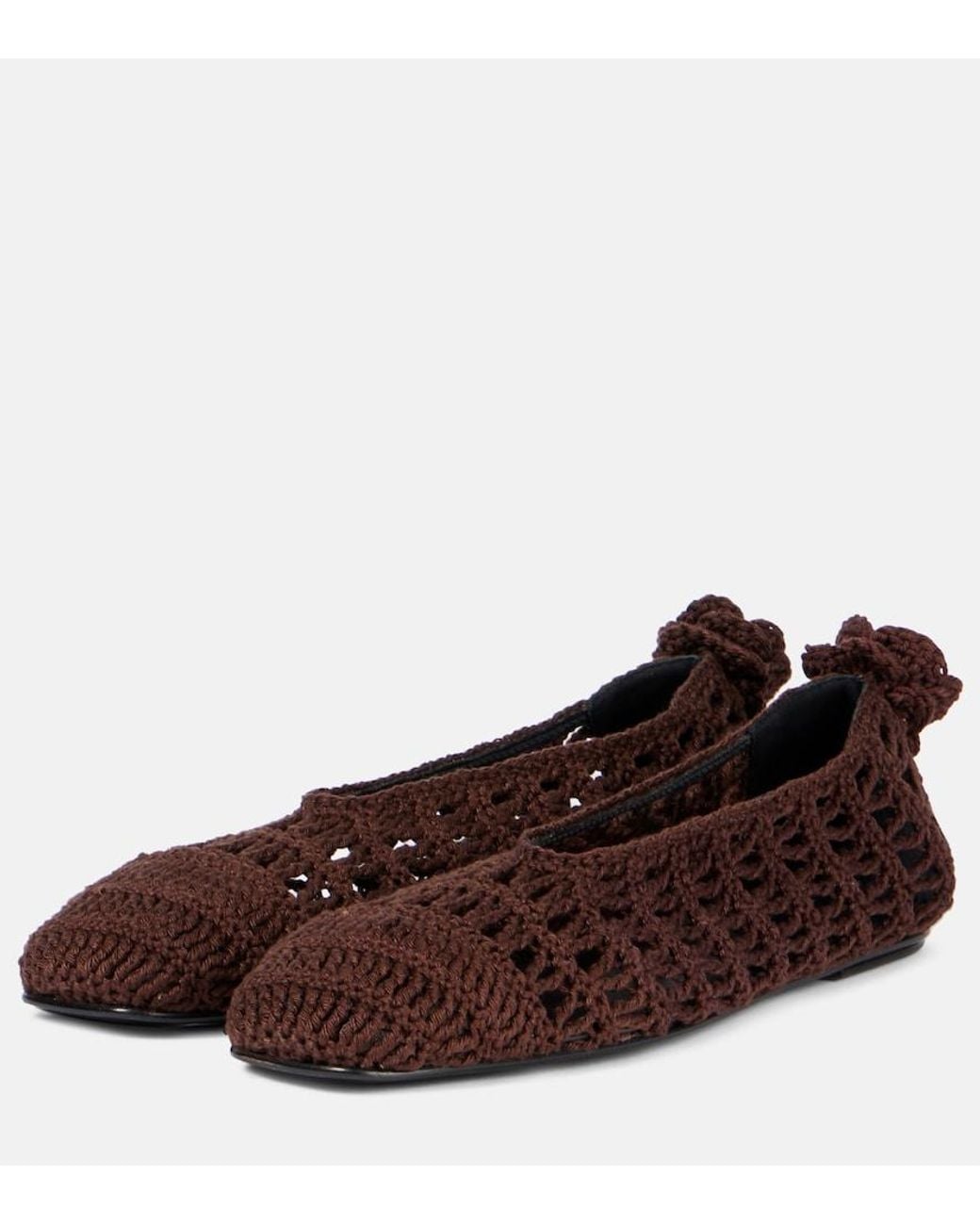 Magda Butrym Brown Crochet Ballet Flats
