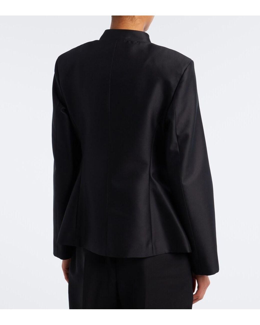 Rohe Black Wool And Silk Satin Jacket