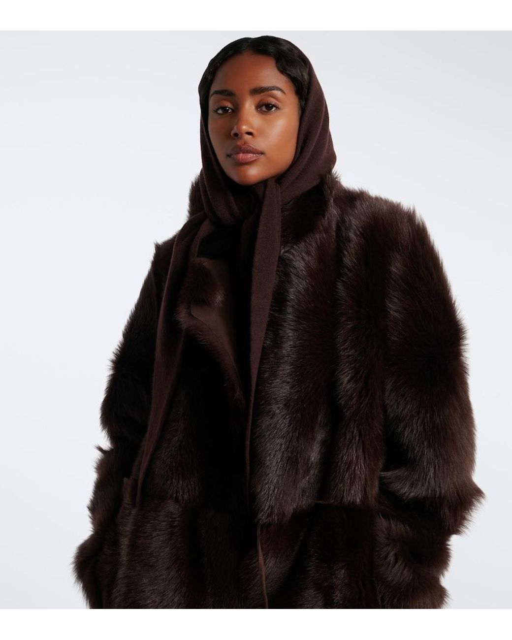 Nour Hammour White Niale Cashmere Hood