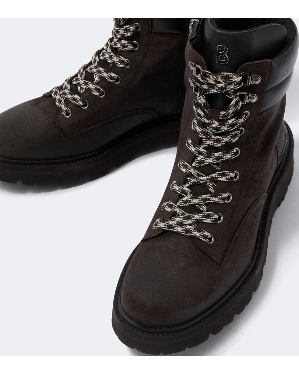 Bogner Black Seoul Suede Lace-Up Boots for men