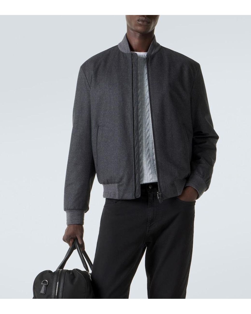 Giacca Bomber di Canali in Gray da Uomo