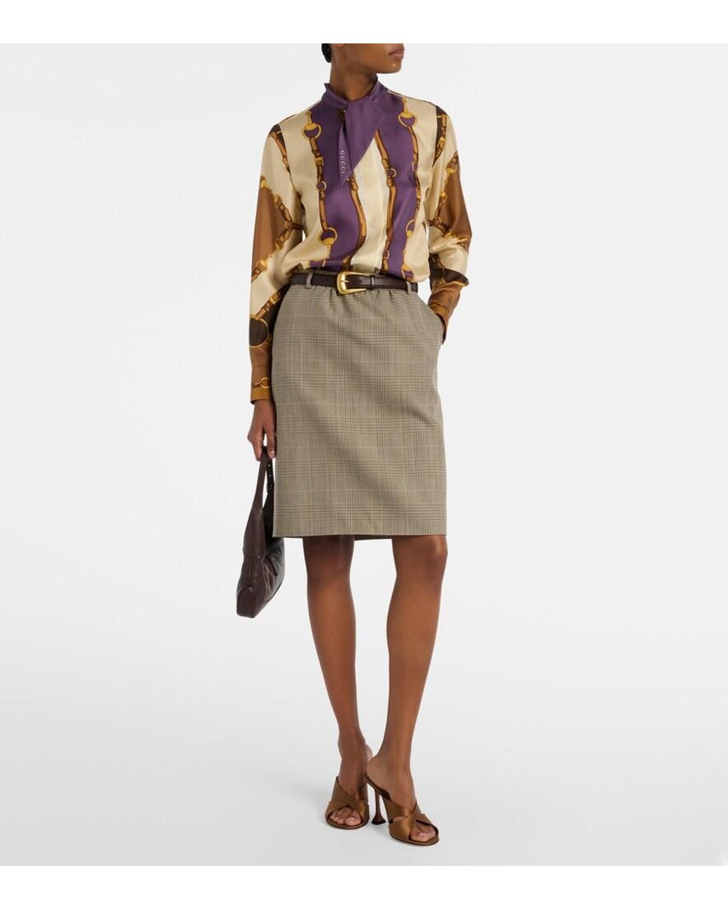 AMINA MUADDI Brown Salma Satin Mules