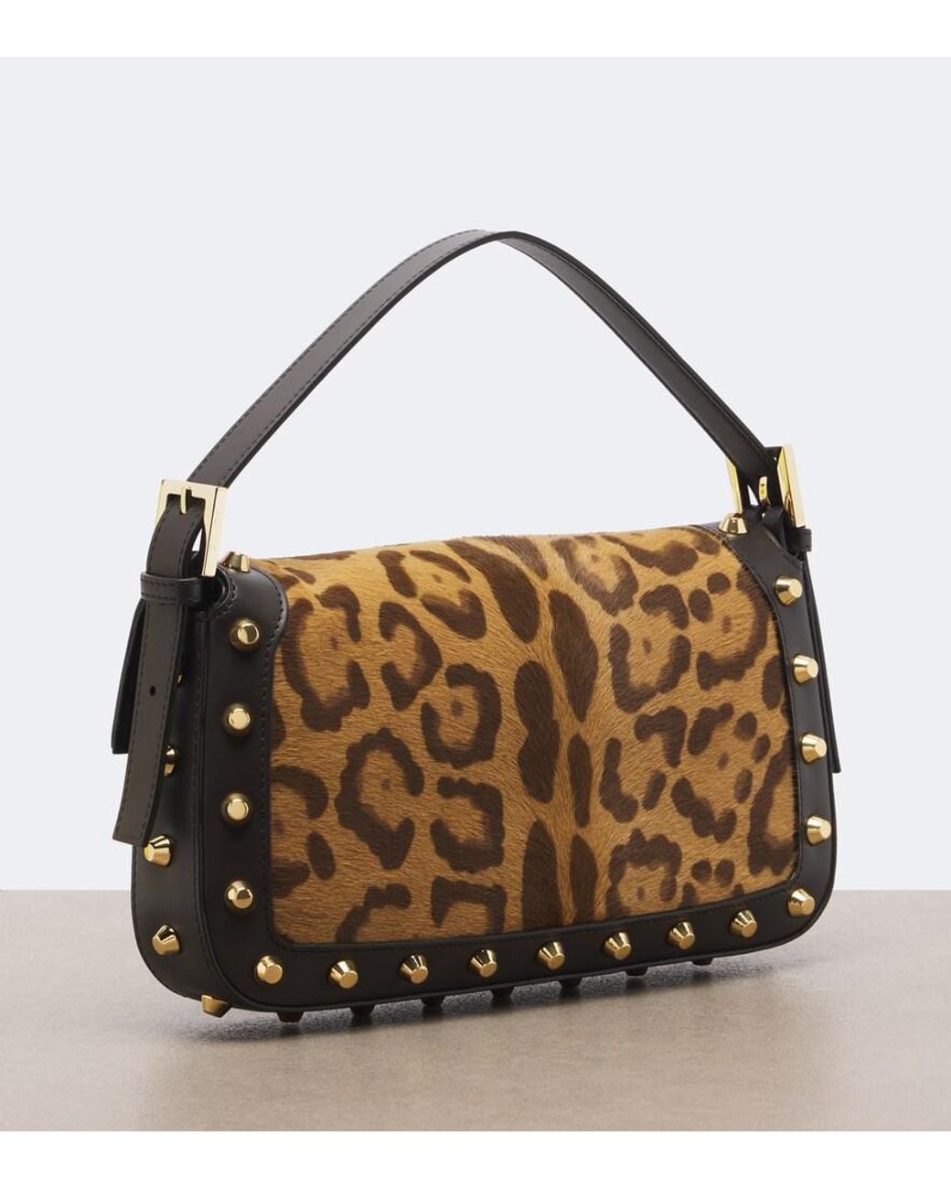 Fendi Metallic Baguette 26424 Calf Hair Shoulder Bag