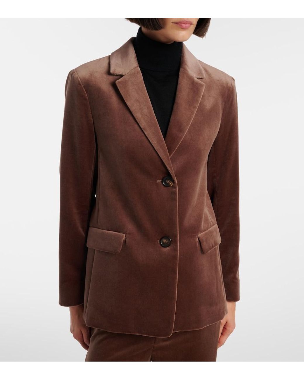 Max Mara Brown Agata Cotton Velvet Blazer