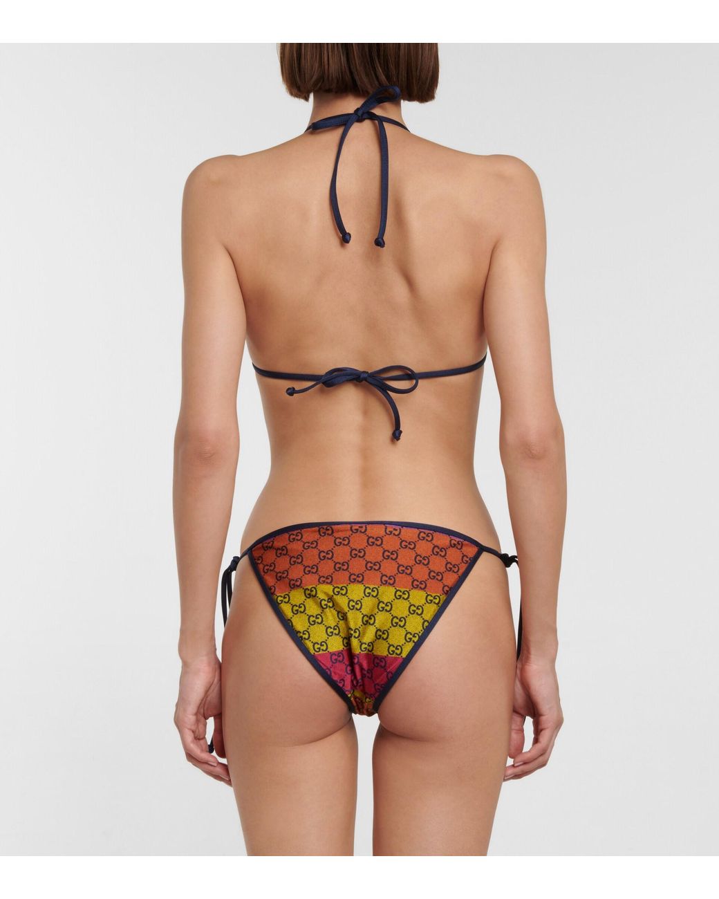 Gucci GG Printed Self-tie Bikini Briefs in Purple | Lyst