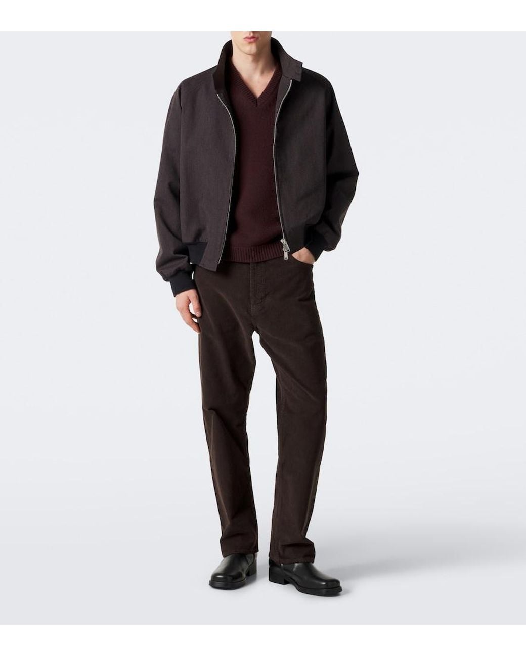 Studio Nicholson Gray '90S Cotton Corduroy Straight Pants for men