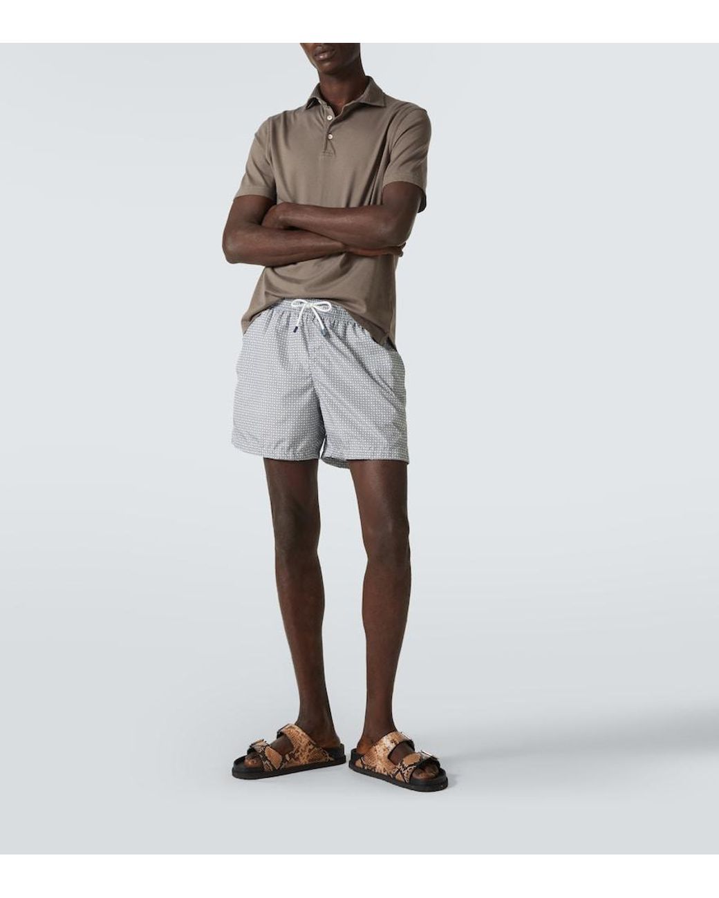 Fedeli Brown Zero Cotton Jersey Polo Shirt for men