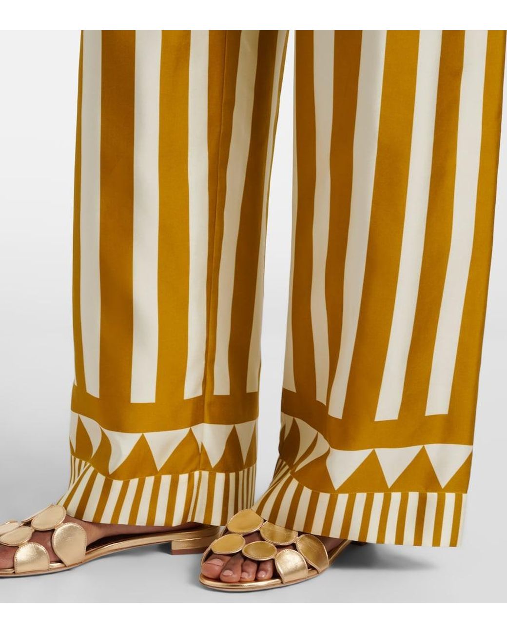 Eres Metallic Pacha Striped Silk Twill Palazzo Pants