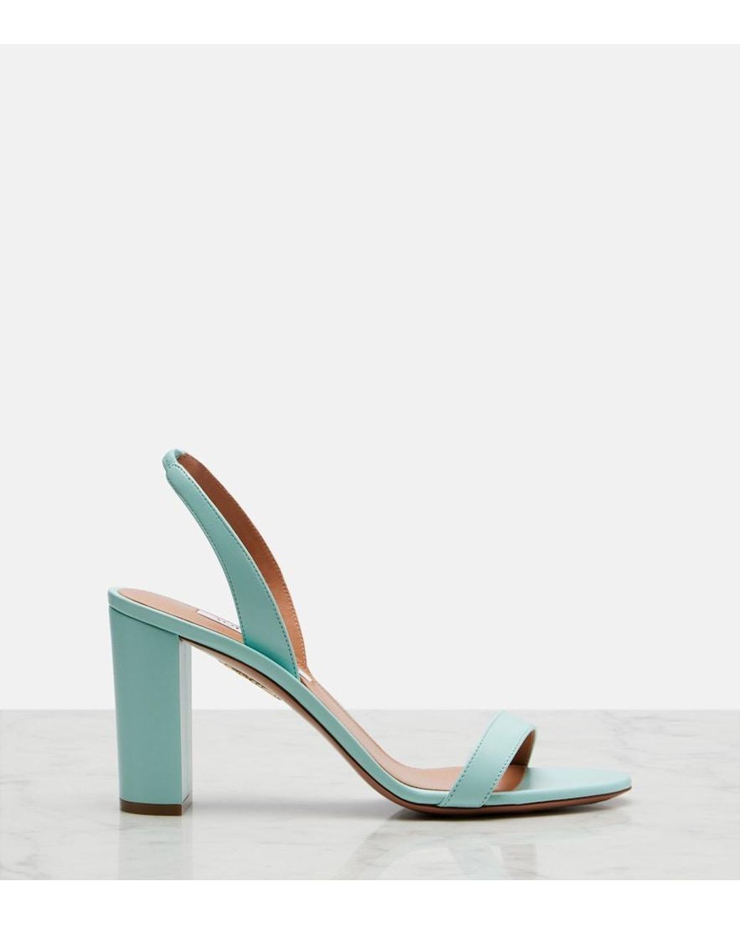 Aquazzura Blue Leather Slingback Sandals