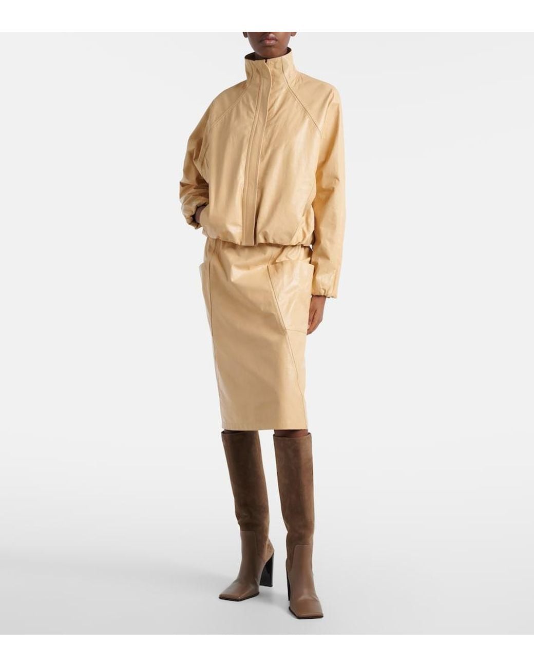 Alaïa Natural Leather Pencil Skirt