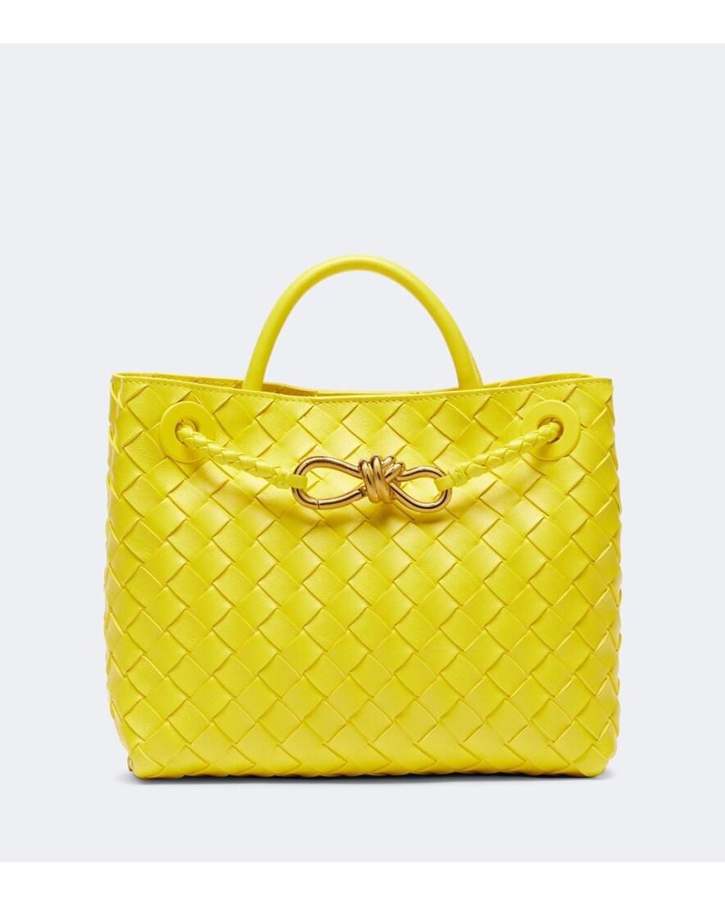 Bottega Veneta Yellow Andiamo Small Leather Tote Bag
