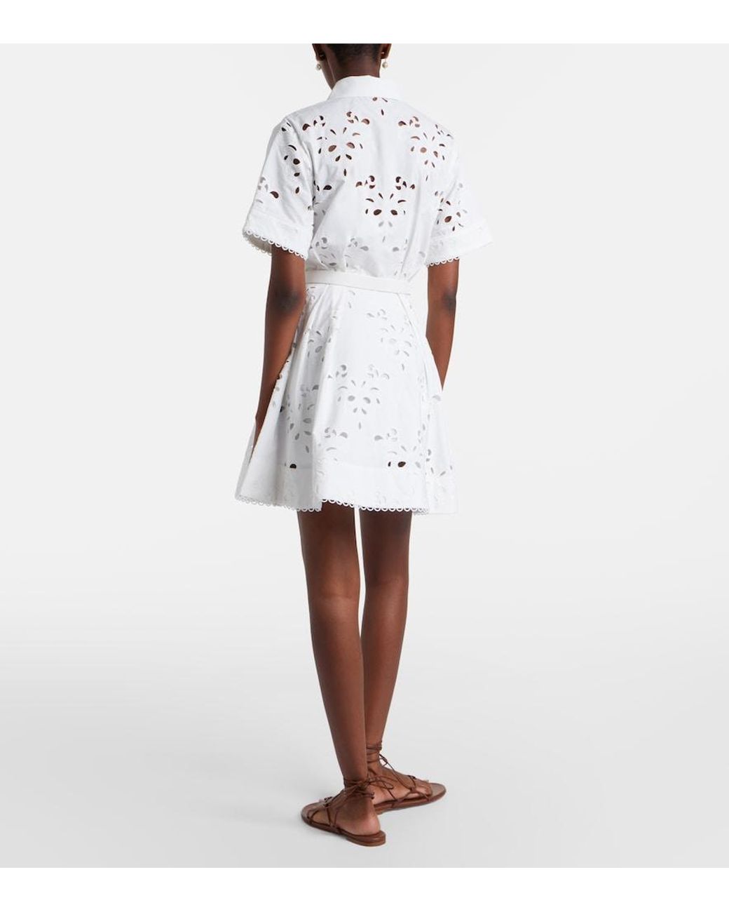 Rebecca Vallance White Artesan Broderie Anglaise Shirt Dress