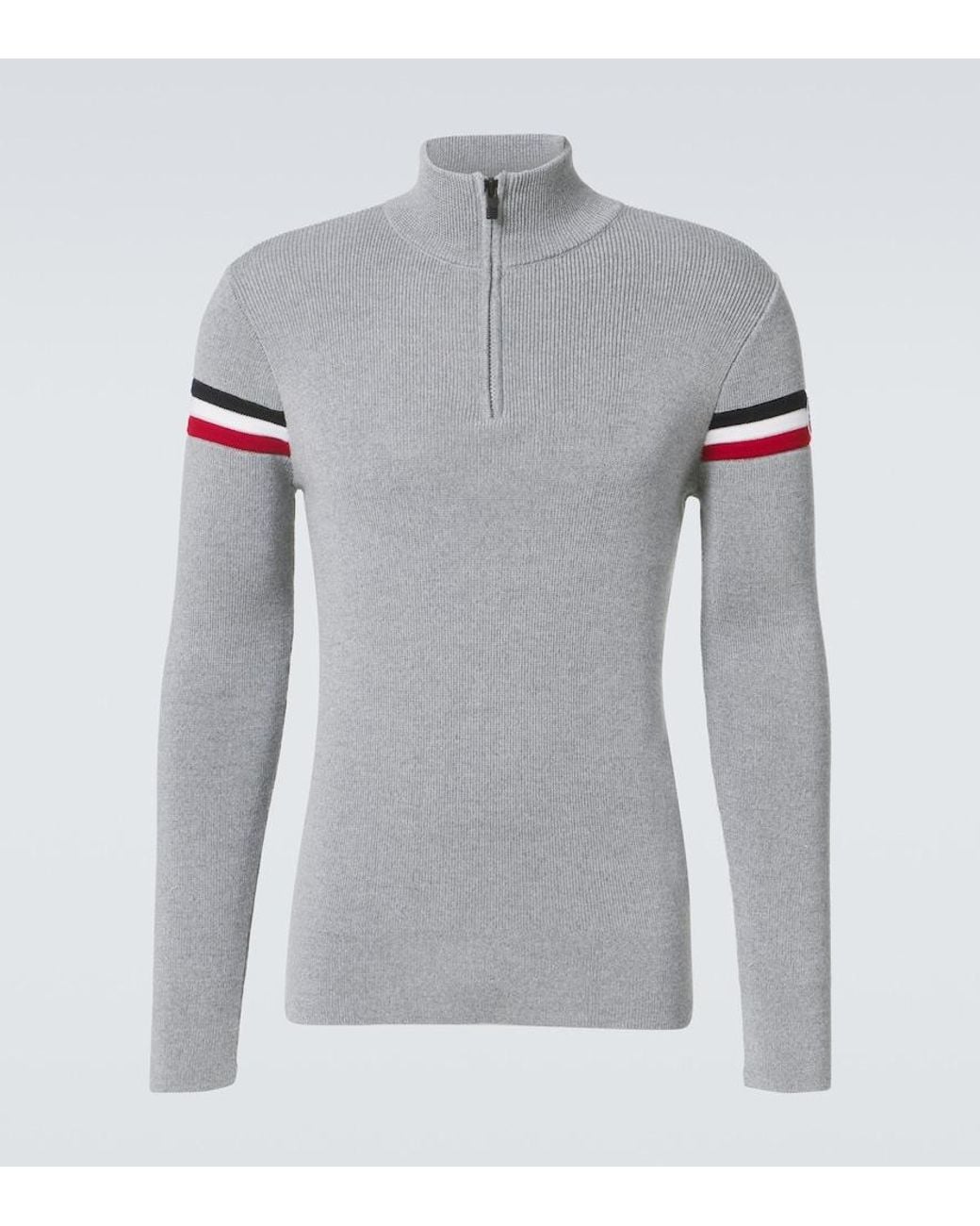 Fusalp Gray Wengen Wool Half-Zip Sweater for men