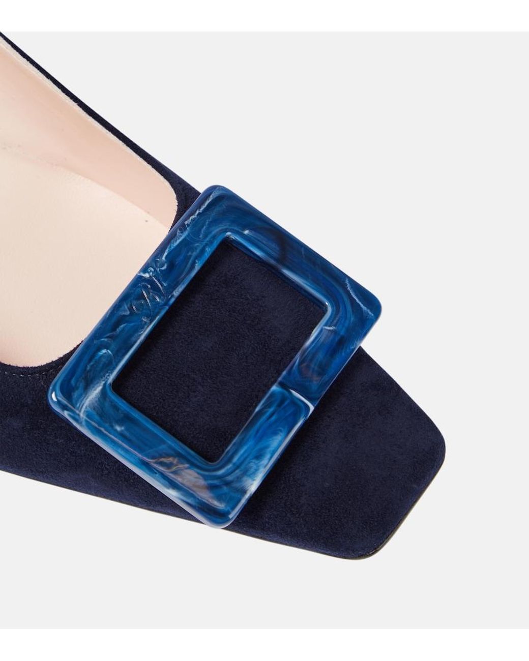 Roger Vivier Blue Belle Vivier 45 Suede Pumps