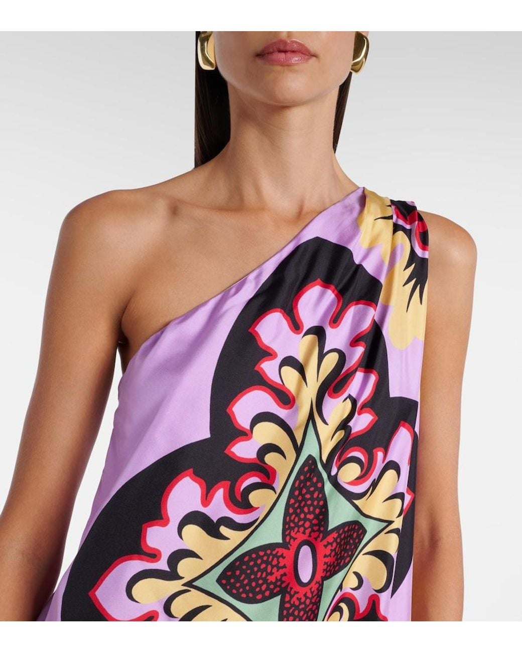 LaDoubleJ White Roy Printed Silk Twill Maxi Dress