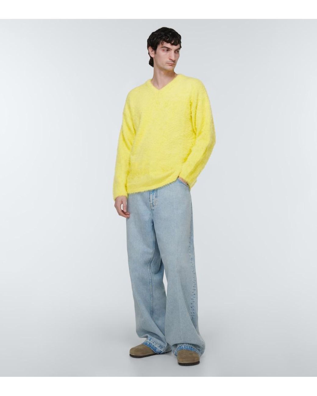 ERL Yellow Brushed Sweater for men