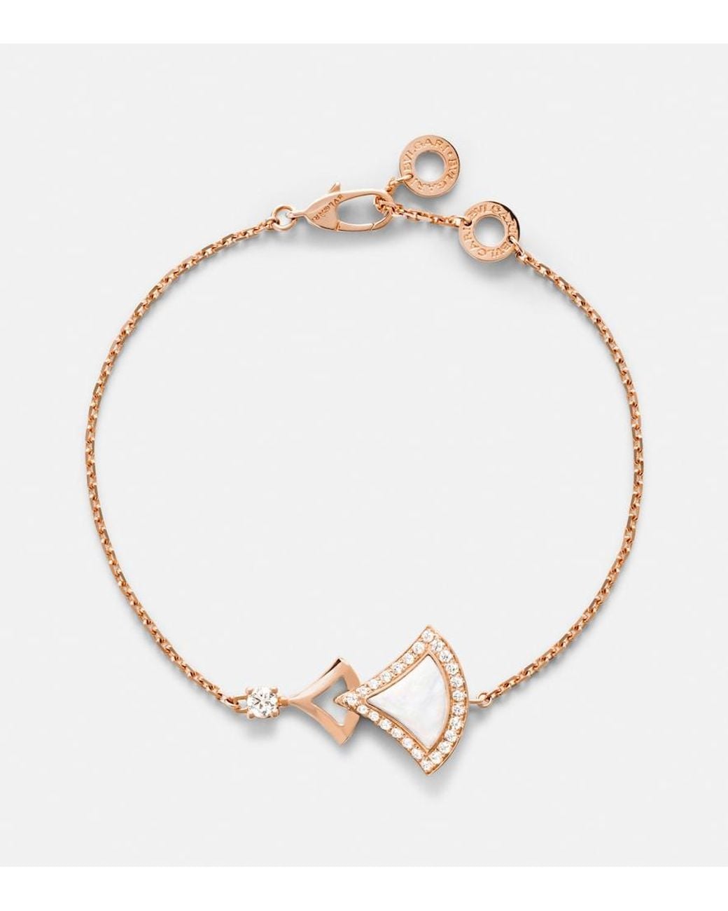 BVLGARI Metallic Divas' Dream 18Kt Rose Bracelet With Mother-Of-Pearl And Diamonds