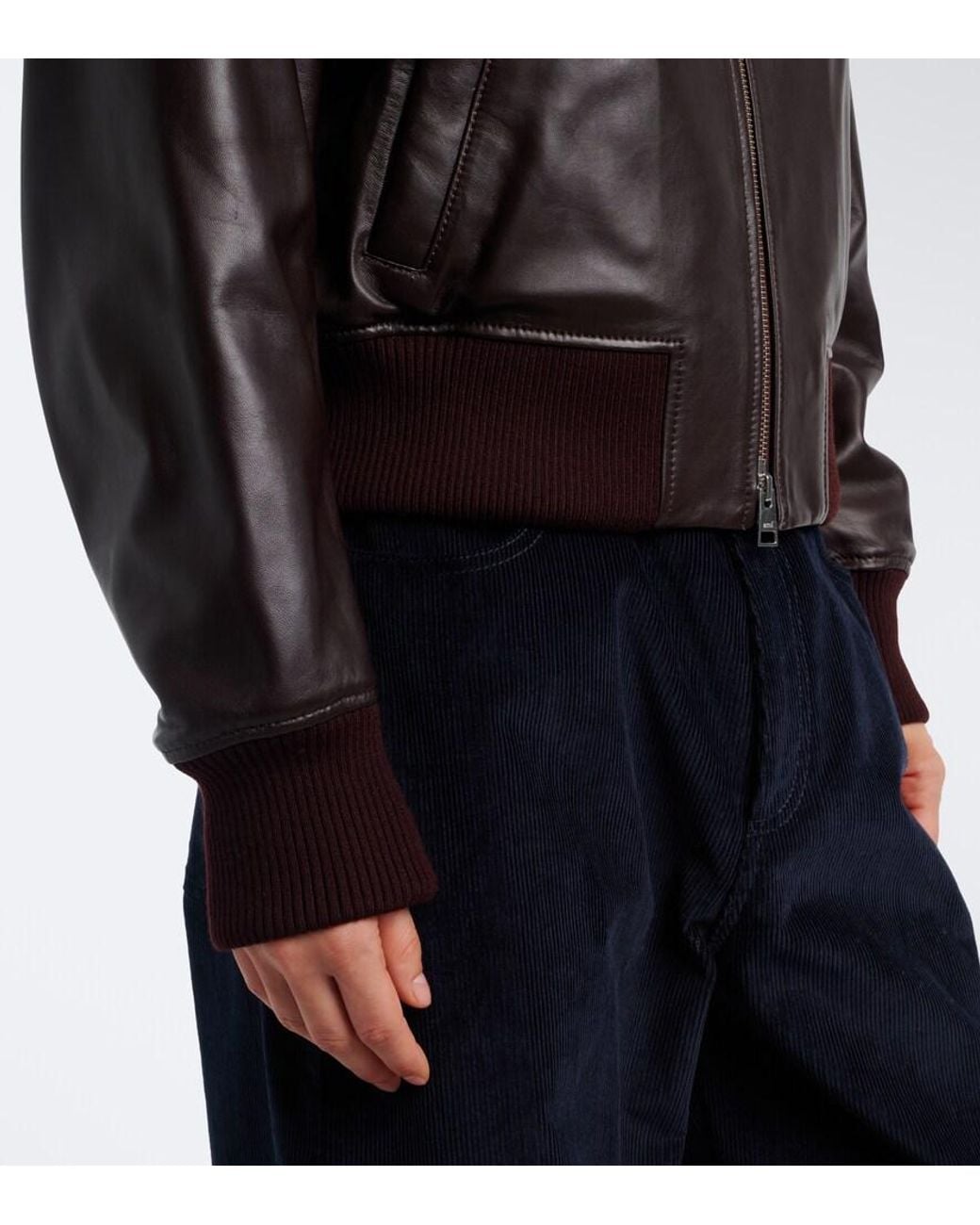 AMI Black Leather Jacket
