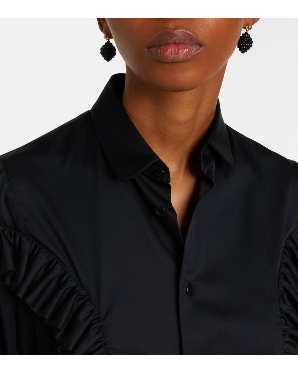 Noir Kei Ninomiya Blue Ruffled Cotton Shirt