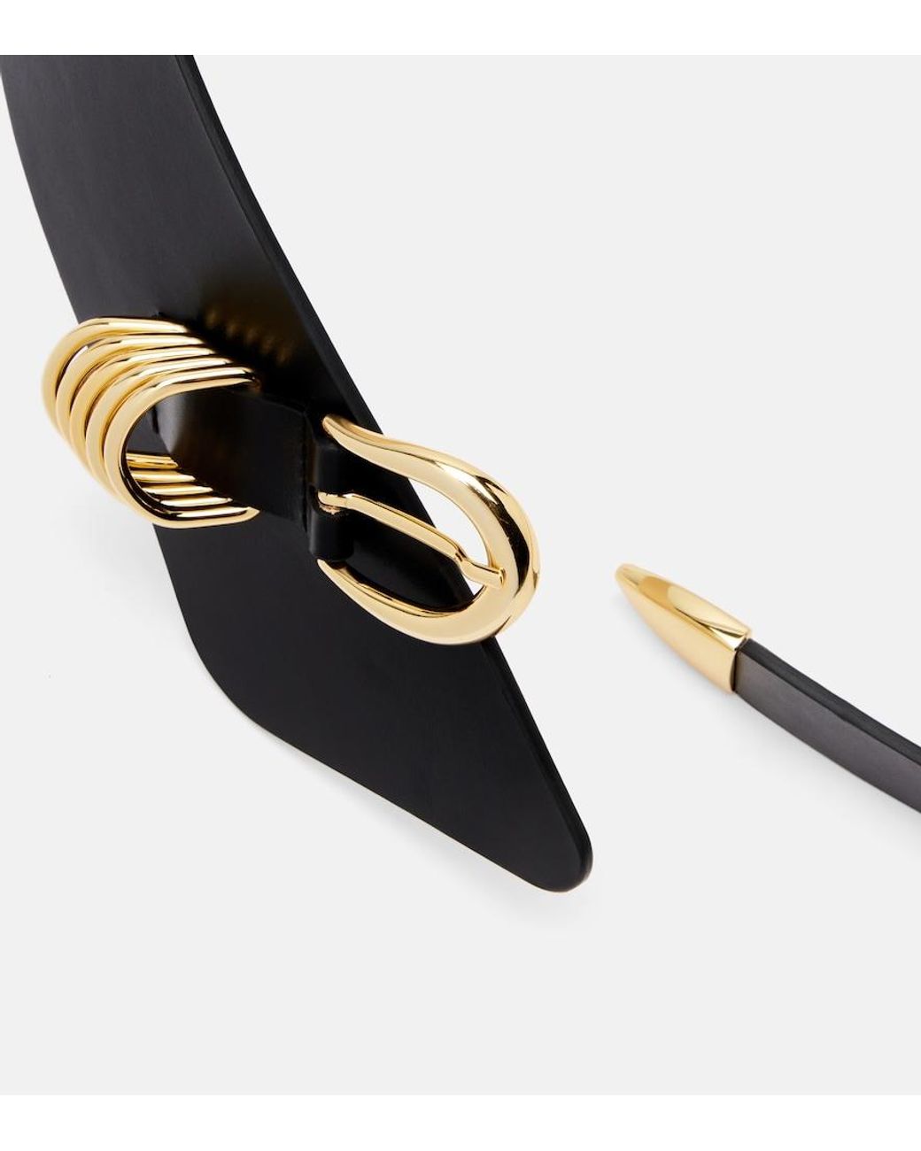 DEHANCHE Black Alcott Asymmetric Leather Belt