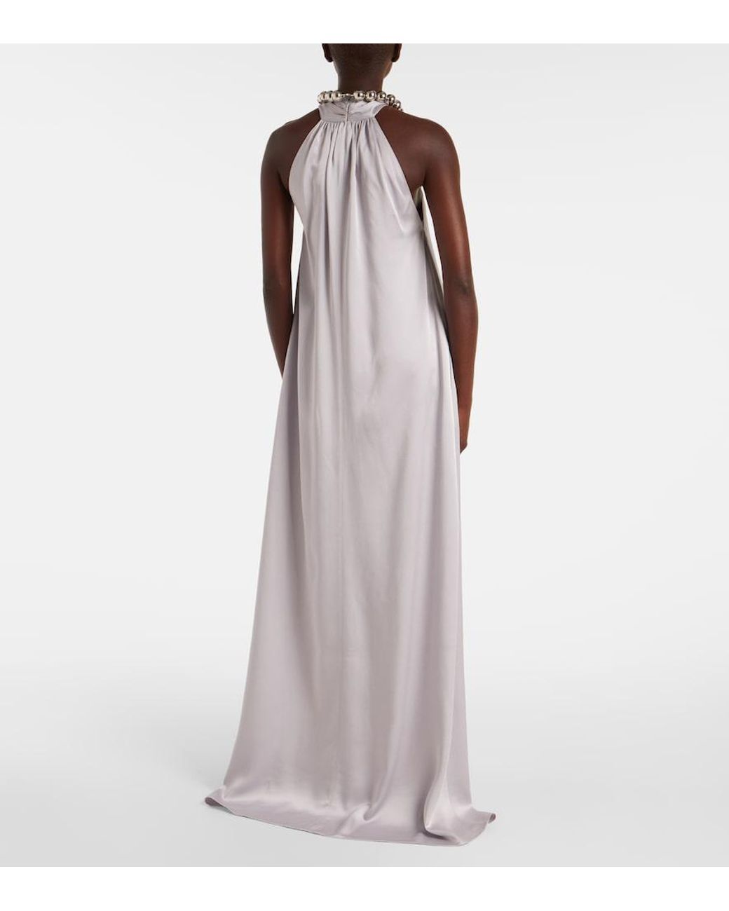 Stella McCartney White Embellished Satin Gown
